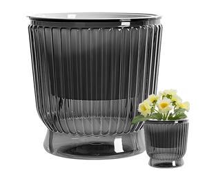 Maceta hidropónica de riego automático, maceta de drenaje transparente con depósito, moderno contenedor de jardinería interior para sala de estar, dormitorio, macetero de flores y hierbas de fácil cui