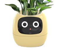 Maceta inteligente con sensores inteligentes, función de movimiento continuo de nivel de agua, riego autocebante, adorable compañero de plantas para decoración de interiores, maceta inteligente