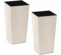 Maceta Jardinera Juego De 2 Unidades 25cm Blanco