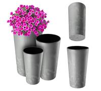 Maceta KADAX con astillas de madera, elegante maceta con inserto extraíble, hormigón gris, 57,7 cm (A) x 30 cm (L), para interior