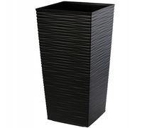 KADAX Macetero Alto de Diseño Moderno para Plantas de Interior y Exterior, Maceta Grande de Plástico, Jardinera Alta (Negro, Texturizado, 68 cm, Aprox. 38L)