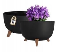 Maceta KADAX, cuenco redondo para flores, 40 cm, negro