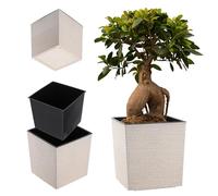 Maceta KADAX de plástico, maceta de jardín resistente a la intemperie para balcón, terraza, interior, maceta ligera con inserto, macetero para plantas y flores (Blanco, Altura: 19,5 cm)