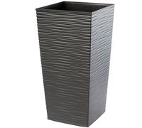 KADAX Macetero Alto de Diseño Moderno para Plantas de Interior y Exterior, Maceta Grande de Plástico, Jardinera Alta (Grafito, Texturizado, 57.5 cm)