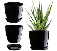 Maceta KADAX, macetero con posavasos, macetero, 28 cm, negro