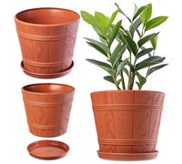 Maceta KADAX, macetero con posavasos, macetero, 42 cm, terracota