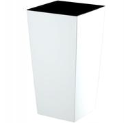 Maceta lisa de plástico KADAX, con plantilla, 25 cm, blanca