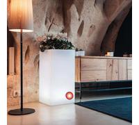MACETA LUMINOSA CUADRADA H 80 RESINA ILUMINACIÓN JARDÍN TERRAZA EXTERIOR PISCINA