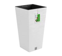 Macetero Color Blanco, con depósito, colección Furu, de 34,5 x 34,5 x 66 cm, Capacidad de 24 L.