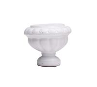 Maceta Miniatura Florero Tiesto Cuenco de Resina Blanca con Pedestal Corto y Cuerpo Acanalado Estilo Clásico Escala 1/64 Altura 1.4cm Adecuada para Maquetas Dioramas Microescenas Casas de Muñecas