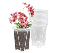 Maceta Orquidea,12 Pieza Maceta de Plástico con Agujeros,Macetas Orquídeas Transparente Diamètre 12cm,Macetas para Orquídeas,Maceta de Vivero para Flores Balcón Interior y Exterior