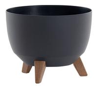 Maceta OSLO Antracita 29x23 Cm Con Inserto Y Patas De Madera