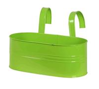 Maceta Ovalada Verde 39x16,5x14,5cm Acero Con Soportes Para Plantas