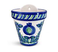 Maceta para Colgar cerámica Pack de 2 16x16 cm, macetero de Pared esmaltado Azul y Verde para Plantas, Flores y Hierbas, Tiesto Colgante Decorativo para Cocina, balcón, Patio y terraza del hogar