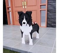 Maceta para perros, maceta de flores de animales para decoración de jardín, contenedor de almacenamiento, maceta hecha a mano para jardín, flores, cactus, oficina, decoración del hogar, regalo (borde