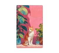 Maceta para plantas de gato, diseño vintage, color rosa, con un solo toque, placa de pared en blanco, cubierta decorativa para interruptor de luz, 1 banda, para cocina, habitación, baño, tamaño 11,4 x