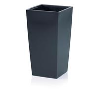 Maceta para plantas DURS grande H61 lisa para interior, cuadrada, alta Negra, 49 L, 32,5 x 32,5 x 61 cm, diseño moderno, de plástico para el balcón, gris, antracita