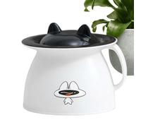 Maceta portátil para gatos de 1,5 L, orinal y orinal para niños con dibujos | Encantador diseño de gato de dibujos animados, tapa segura de sellado de olores y mango resistente, generosa capacidad de 1,5