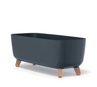 Prosperplast Gracia Case Maceta rectangular - 24 x 58 x 23,5 cm - para interior y exterior - Macetero - Maceta resistente a la intemperie con inserto extraíble - Maceta para hierbas - Maceta Antracita