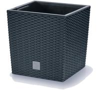 Maceta Rato 15,8 litros con cubilete para plantar en color antracita 26,2 x 26,2 x 26,6 cm.
