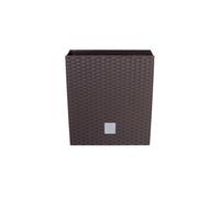 UNIFRAMPRO Macetas de plástico para Interiores y Exteriores, 2 Unidades, para Patio, Cubierta, jardín, Entrada, hogar, Maceta Cuadrada Rato, Estilo Mimbre/ratán (marrón Espresso)