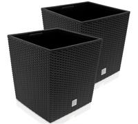 Maceta Rato Baja Set de 2 Antracita 32x32x33cm