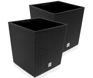 Maceta Rato Baja Set de 2 Antracita 32x32x33cm