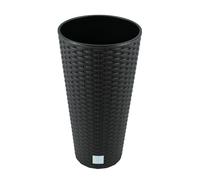 Maceta rato de 15,5 litros con inserto 25 x 25 x 47,6 cm en color antracita