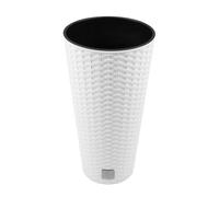 Maceta rato de 15,5 litros con inserto 25 x 25 x 47,6 cm en color blanco