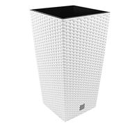 Maceta Rato de 16,3 litros con Inserto 22,5 x 22,5 x 42 cm en Color Blanco