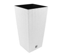 Maceta + Inserto Macetero Aspecto Ratán RATO SQUARE DRTS265 Blanco