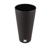 Maceta rato de 27 litros con inserto 30 x 30 x 57,2 cm en color ocre oscuro