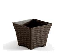 Maceta rattan cuadrada 15 cm wengue