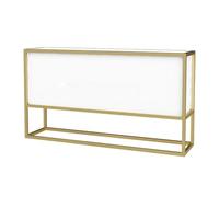 Maceta rectangular de metal elevada para jardín, para interiores y exteriores, con división, para restaurante, patio, porche, divisor (blanco, 100 x 60 cm)