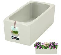 Maceta rectangular interior de cerámica glazada de KOTARBAU®, color blanco, 24 x 12,5 x 9 cm, para bonsai, maceta alargada, macetas para hierbas, bandeja para ventana, taza para bonsai, cerámica, taza