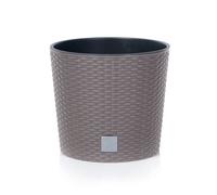 Maceta redonda 15,3 litros rato con cubilete para plantar en color mocca 30 x 30 x 27 cm