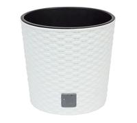 Maceta redonda 4,7 litros rato con cubilete para plantar en color blanco 20 x 20 x 19 cm