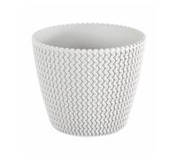 Maceta redonda 5l prosperplast splofy de plastico en color blanco, ø21,8 x 18,4 cm