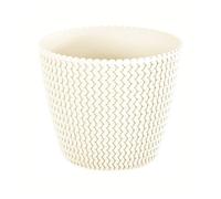 Maceta redonda 5l prosperplast splofy de plastico en color crema, ø21,8 x 18,4 cm