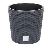 Maceta redonda 8,7 litros rato con cubilete para plantar en color antracita 25 x 25 x 22,4 cm