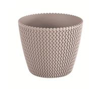 Maceta redonda 8l prosperplast splofy de plastico en color mocca, ø25,9 x 22 cm