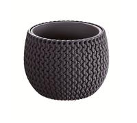 Maceta redonda con deposito splofy bowl de plastico en color antracita 29 (largo) x 29 (ancho) x 19 (altura) cm