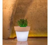 MACETA RESINA H95 ALTA MODERNA MACETERO DISEÑO JARDÍN LÁMPARA BLANCA