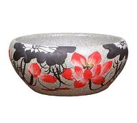 Maceta redonda de cerámica, versátil pecera, baño de pájaros de jardín, soporte de frutas para encimera, ideal para escritorio de oficina y maceta de paisaje