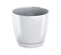 Maceta redonda de plastico coubi round p en color blanco 21 (largo) x 21 (ancho) x 19,3 (altura) cm