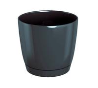 Maceta redonda de plastico coubi round p en color grafito 10 (largo) x 10 (ancho) x 9,2 (altura) cm