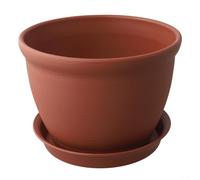 Maceta redonda de plástico ligera compatible con mezclas estándar para macetas y variedades comunes de plantas de interior y exterior durante todo el año (rojo + parte inferior)