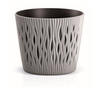 Maceta redonda de plastico sandy round en color gris 26,2 (largo) x 26,2 (ancho) x 22,2 (alto) cm