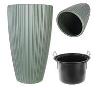 Maceta redonda KADAX con inserto interior, 30 cm, verde