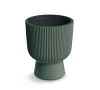 Maceta redonda Milly DBMIG240 verde pino con inserto estriado